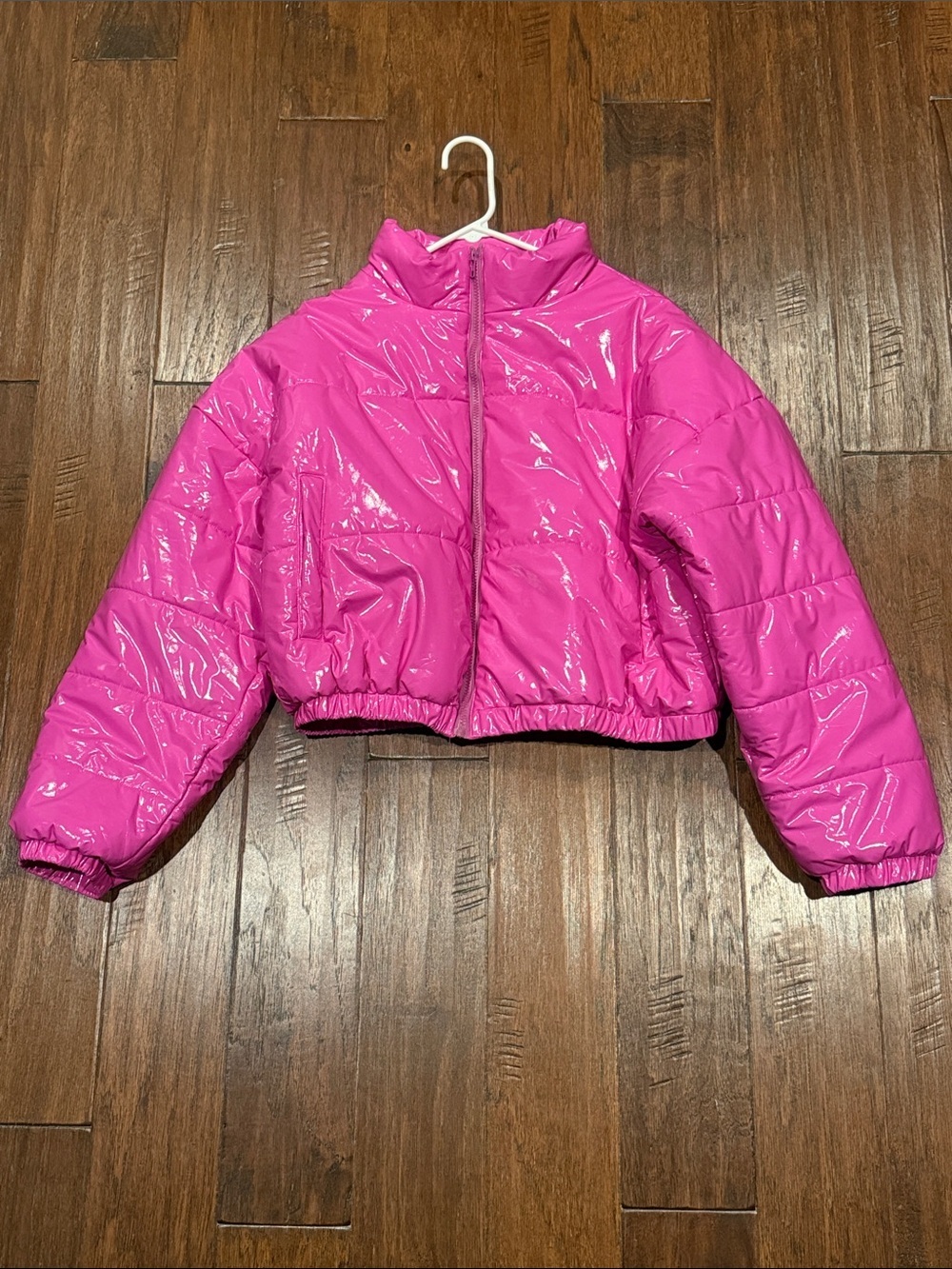 Women’s XL Barbiecore Shiny Fuchsia Puffer Jacket